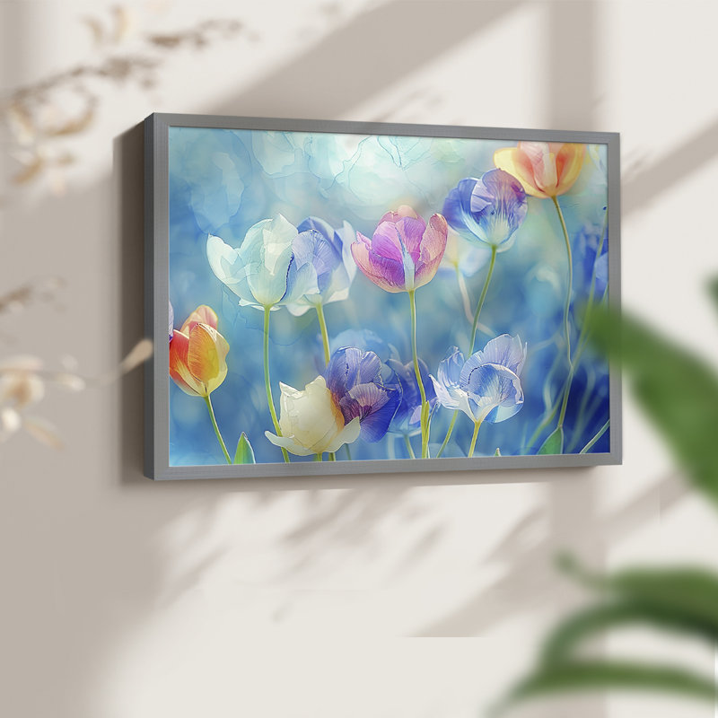 Série florale - LXVII - Impression encadrée - Restickable, Gris, H 11 po x l 14 po