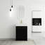 Meuble-lavabo de 24 po avec lavabo en résine, porte à fermeture douce, couleur châtaignier noir, ameublement contemporain, évier de rangement spacieux et 24 po, châtaignier, idée de décor moderne, grand-133043610