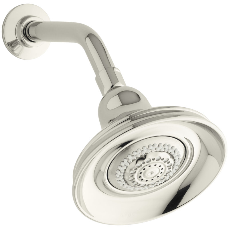 Pomme de douche à fixation murale bancroft 2,5 gpm multifunction, Nickel poli éclatant