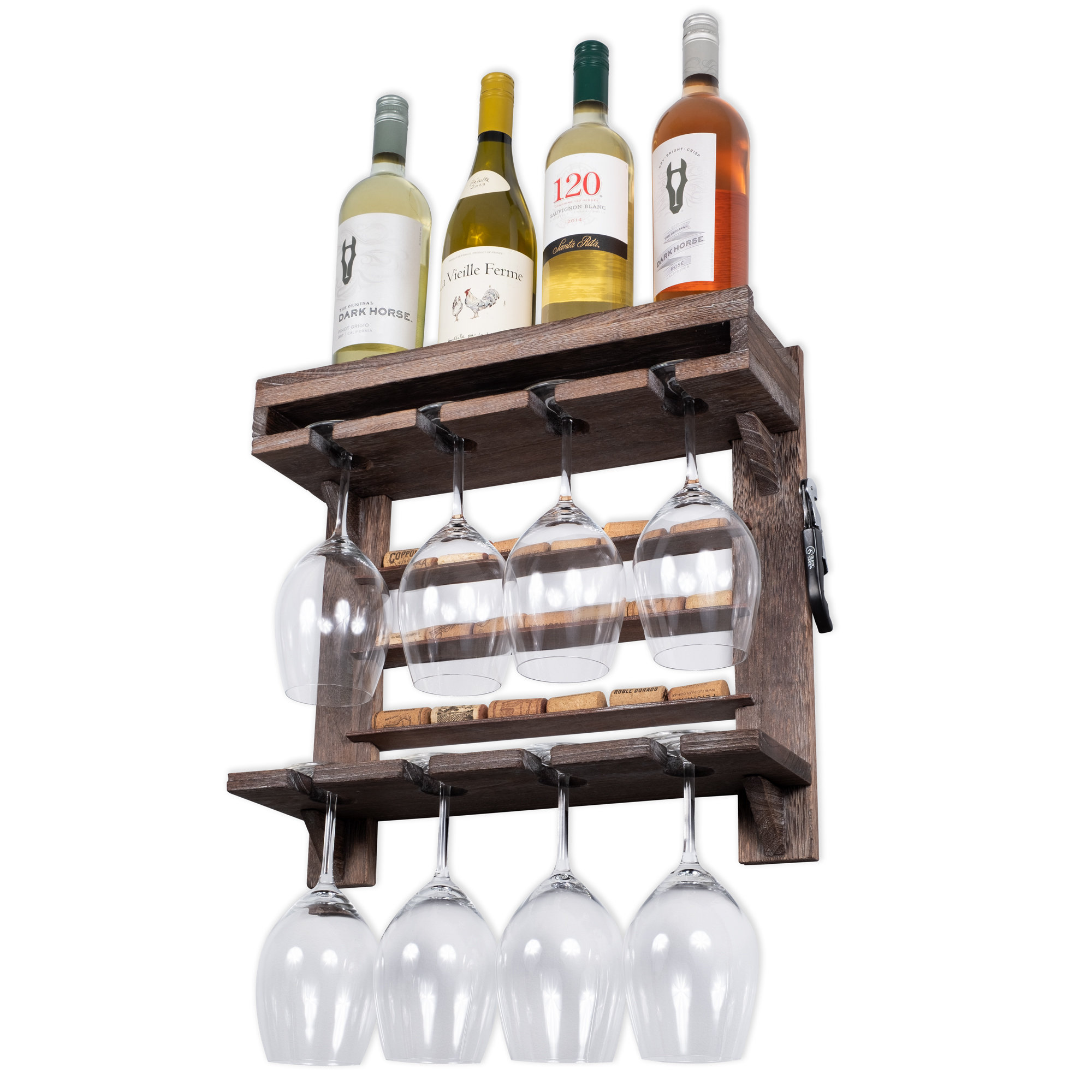 Loon Peak® Mattalyn Wine Rack Box Wall Mount,Walnut | Wayfair