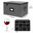 2 Pack Wine Glass Storage, Stemware Storage Containers Cases, Glassware Storage For 24 Crystal Storage And Transport, Hard Top, Grey