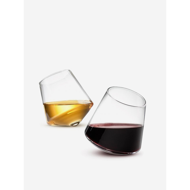 Ice Handmade Crystal Stemless Wine Glass, Clear