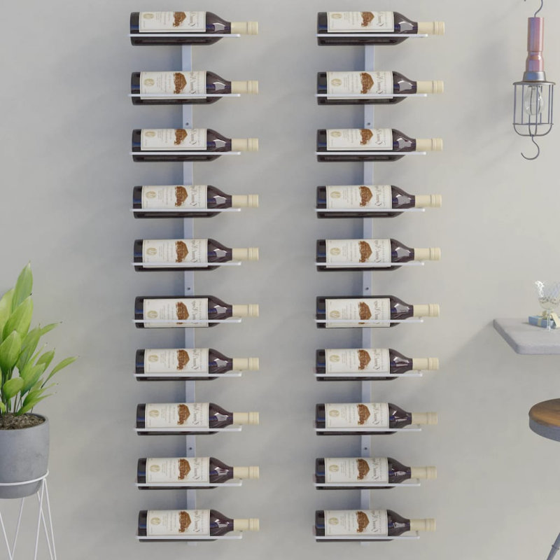 Rangement mural pour porte-bouteilles Danixsa, Or, H 47,2 po x l 9,4 po x P 3,5 po
