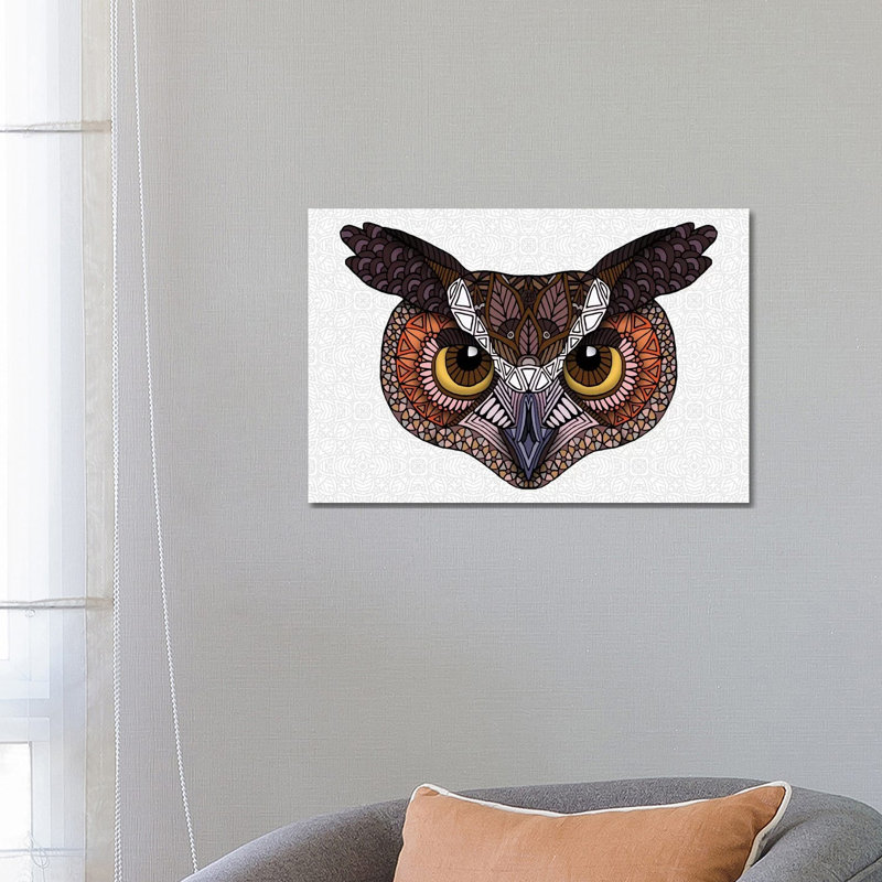 Great Horned Owl Head - Light by Angelika Parker - Wrapped Canvas Print, 66.04 cm H x 45.72 cm W