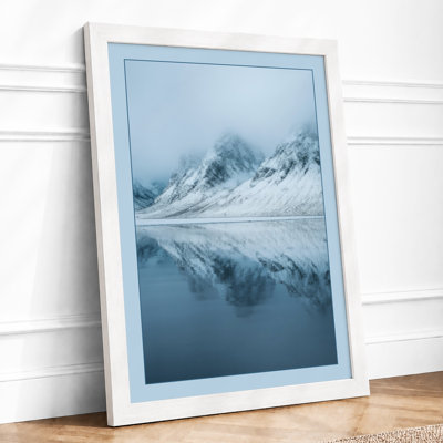 Mountain Reflected Minimalist - Framed Print