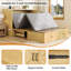 Lit escamotable avec rangement Farmhouse, armoire escamotable avec station de charge intégrée pour chambre à coucher, chambre d'amis-1755776793-1757004122