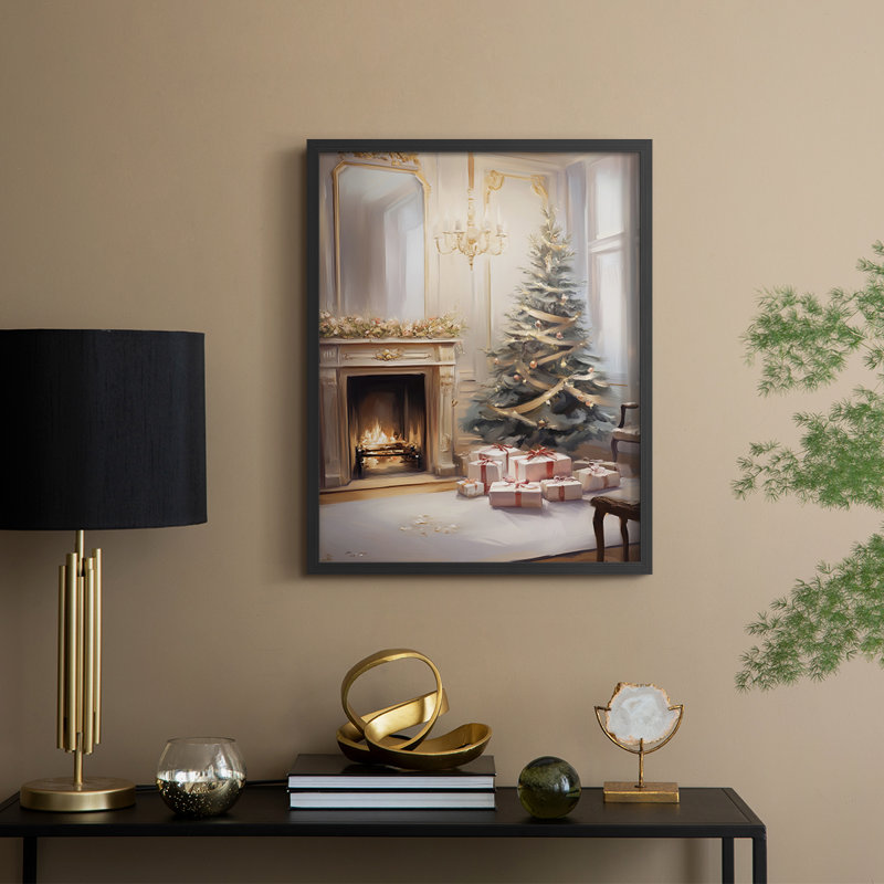 Art des Fêtes de Noël, série 2, impression encadrée en bois massif, H 11 po x l 9 po, Noir, noir, noir, noir