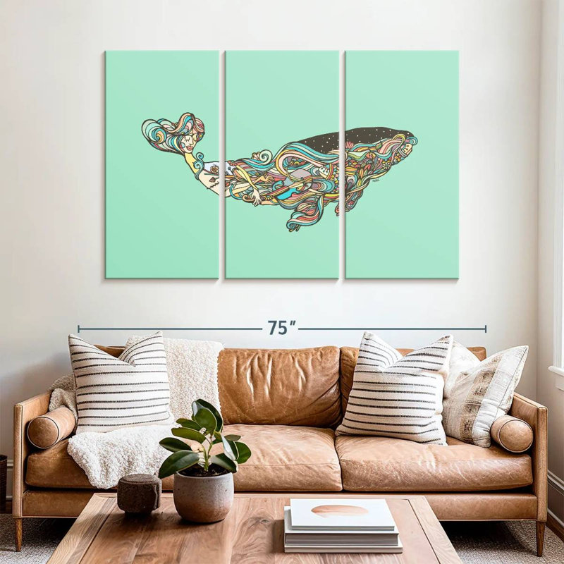 Brampt Vibrant Whale, 42" H x 65" W