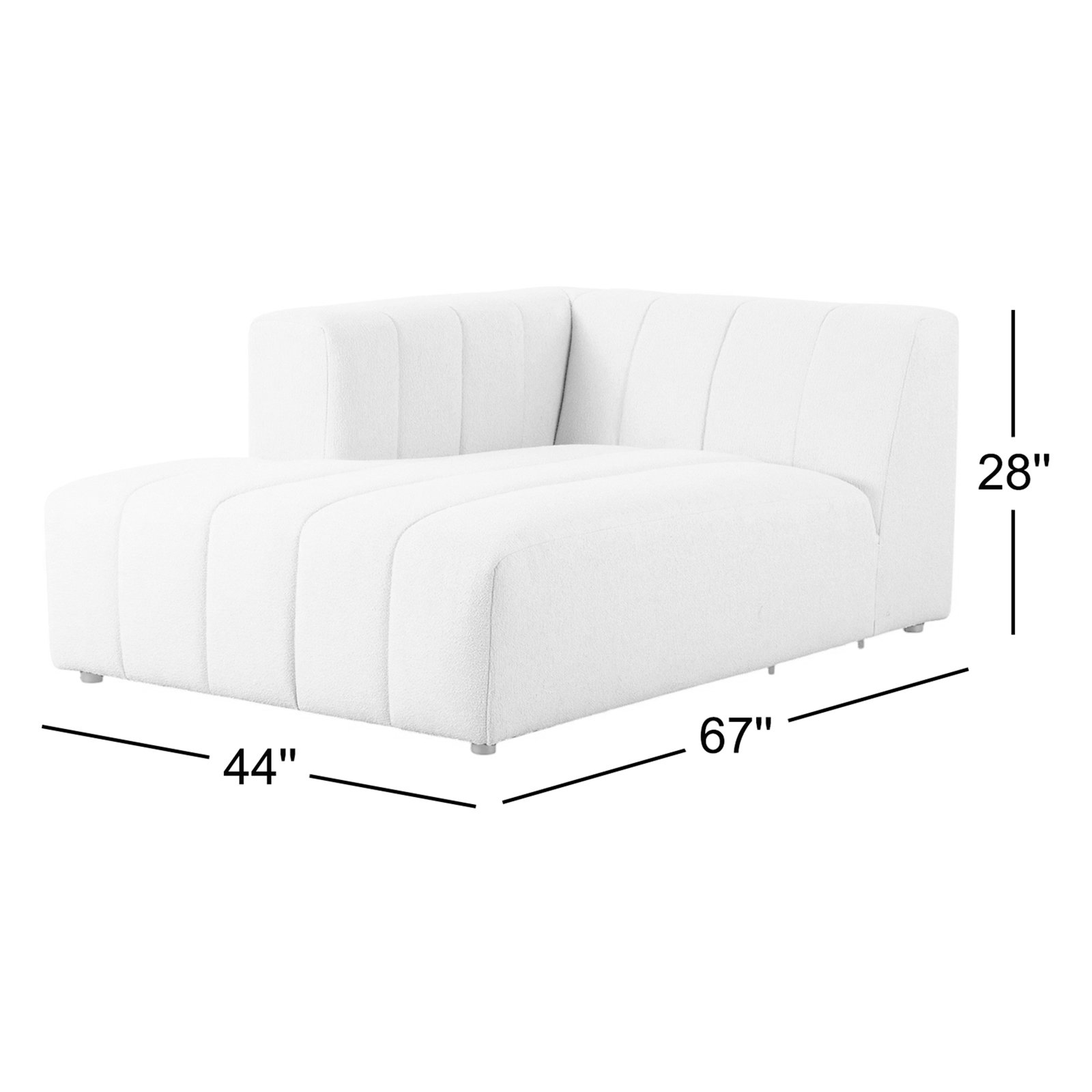 Bowry Chaise Lounge, Left Hand Facing, Fayette Cloud