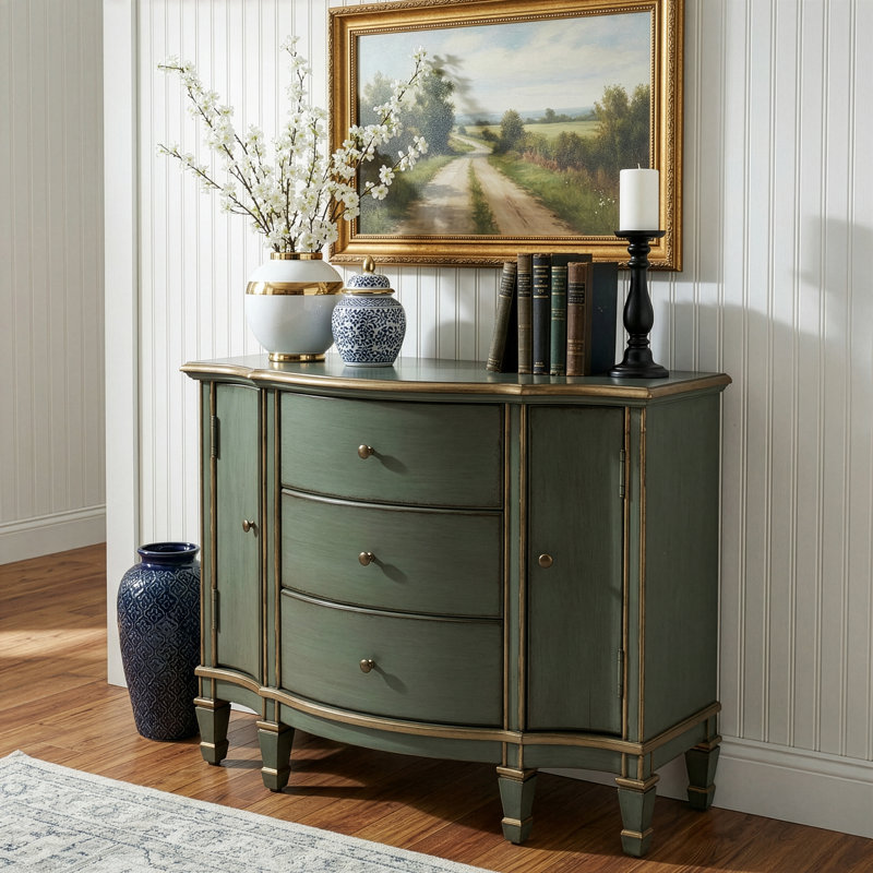 Heckscherville 32'' Tall 2 - Door Accent Cabinet, Pastel Green