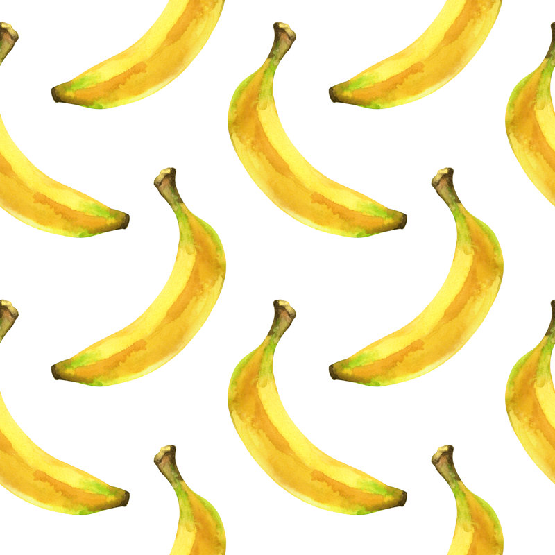 Seamless Pattern With Bananas by Color_Brush - Wrapped Canvas Print, 91cm H x 91cm W