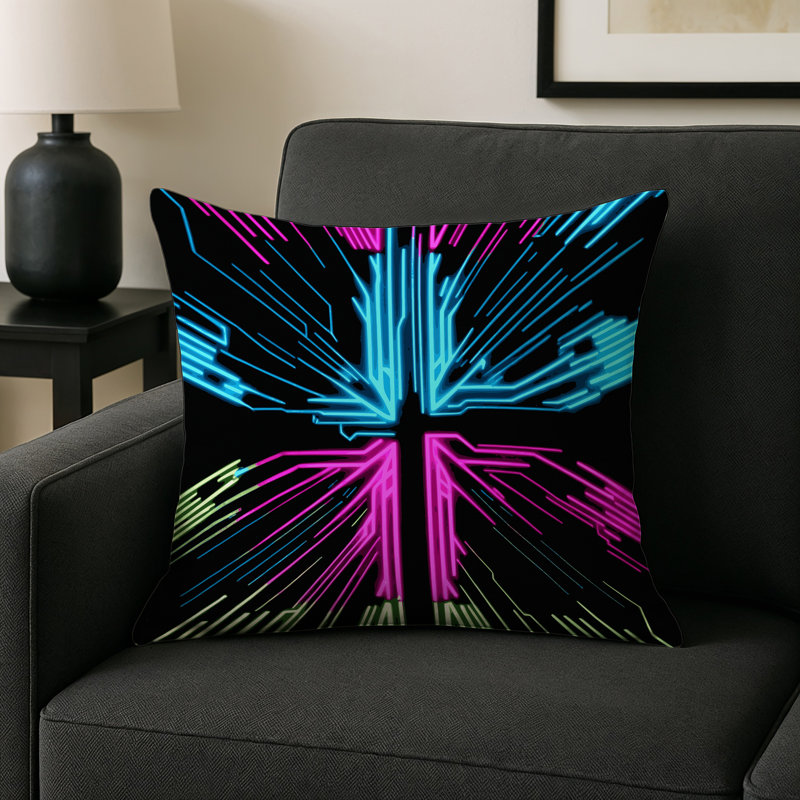 Neon Cascade Indoor And Outdoor Throw Pillow, Square 18"