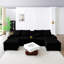 Canapé en U de 130 po avec console, porte-gobelets, USB, ensemble de meubles 6 places, ensemble de canapé-lit avec méridienne pour salon, appartement,
