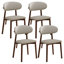 Ensemble de 4 chaises de salle à manger en bois massif, structure en noyer et assise rembourrée en chenille beige, chaises de style campagnard pour cuisine ou salle à manger, renforts métalliques en forme de X, montage facile