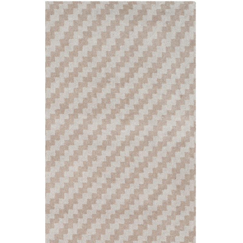 Sanyla Hand Tufted Wool Chevron Rug, Rectangle 3' x 5'