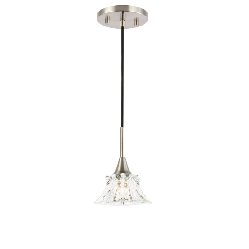 Luminaire suspendu géométrique 1 lumières unique Angeline, Nickel