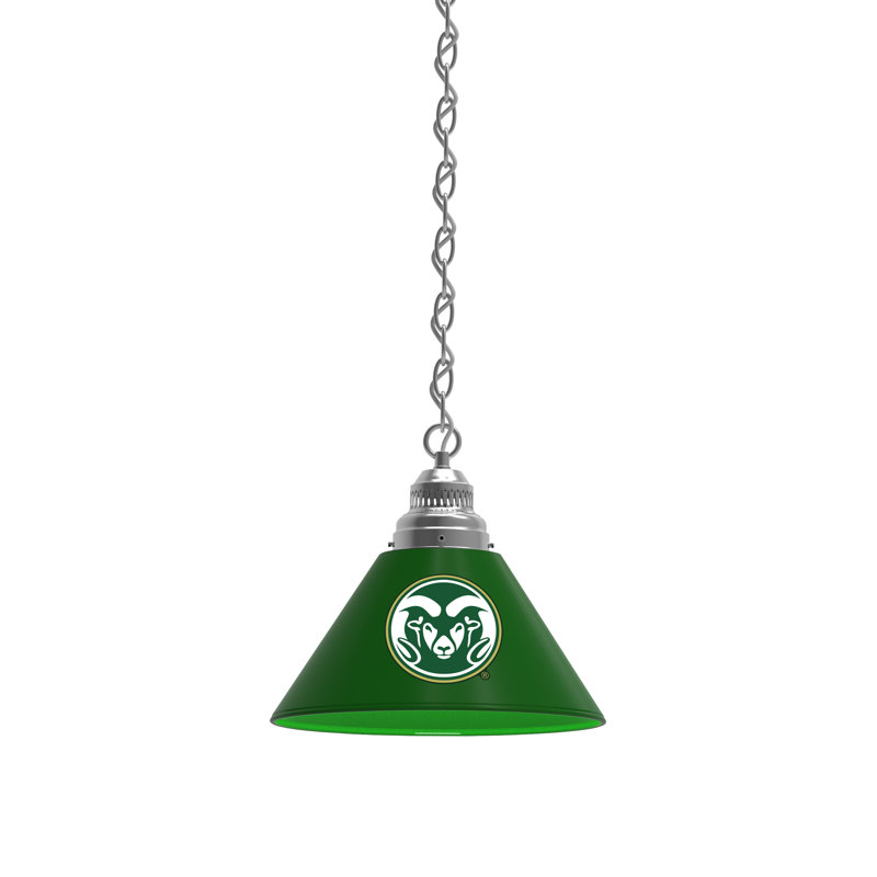 1 - Light Single Pendant, Chrome, Colorado State Rams