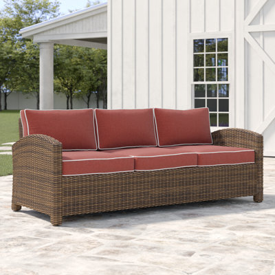 80.5'' Wide Metal Patio Sofa with Cushions