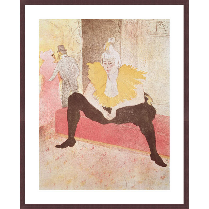 «The Clowness Cha-U-Kao Assise» par Henri de Toulouse-Lautrec, impression giclée encadrée, H 41,5 po x l 33,46 po