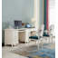Bureau double pour deux personnes avec tiroirs multiples et armoire