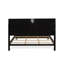 Ensemble de chambre avec très grand lit 2 pièces avec cadre très grand capitonné à boutons et table de chevet pour la chambre à coucher - Tête de lit en similicuir noir et pieds noirs-295735890