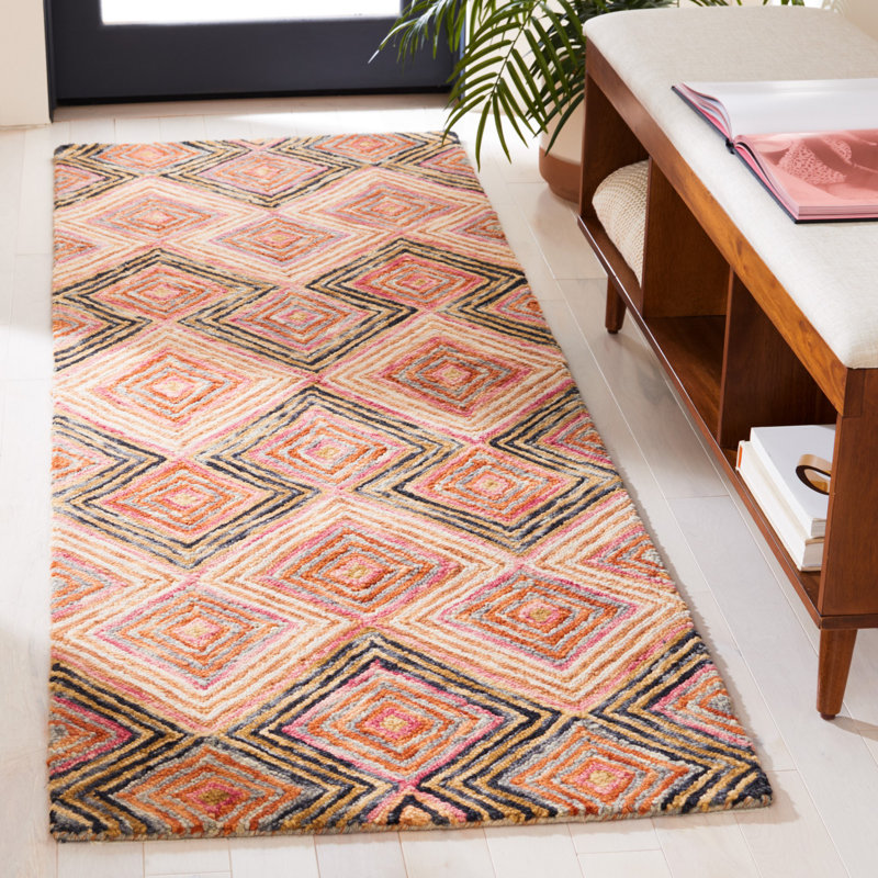 Deyoung Hand Tufted Wool Geometric Rug, Runner 2'3" x 9'