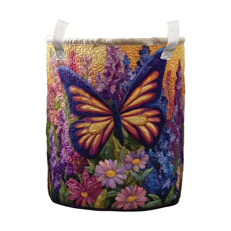 Quilted Laundry Basket With Handles Boho Fabric Storage Basket Multi-functional Clothes Storage Basket Lightweight And Foldable
