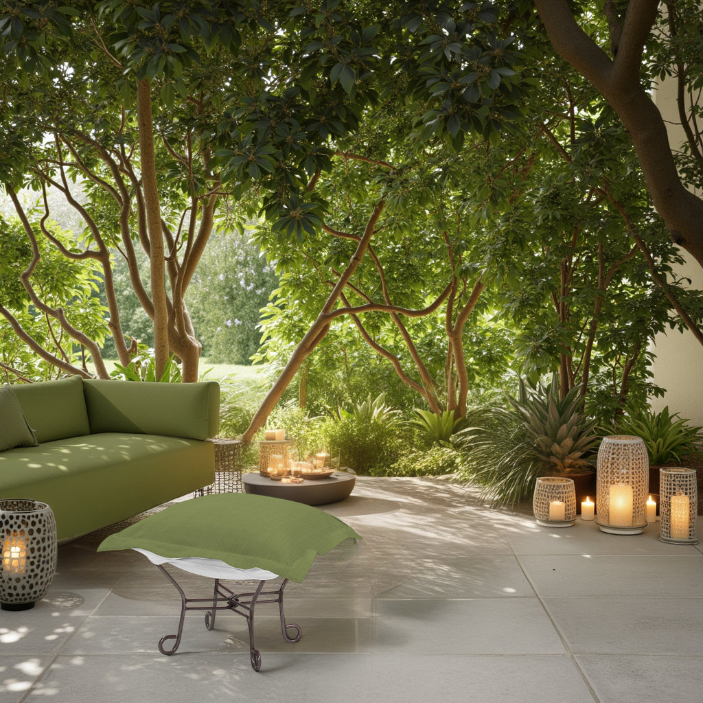 Olen Sunbrella Outdoor Ottoman Cushion, Seascape Moss Sunbrella® Canvas
