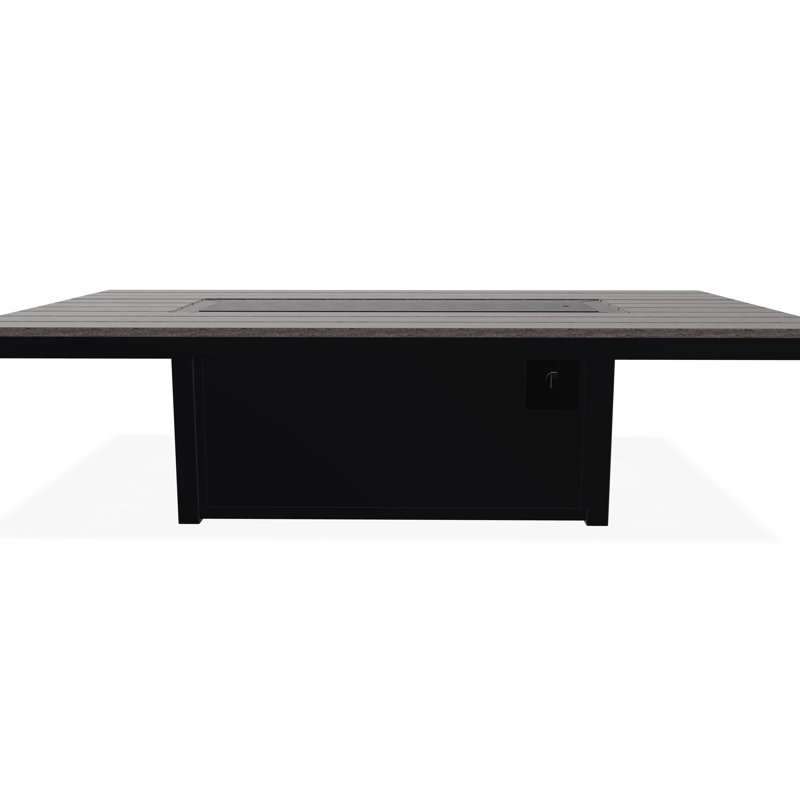 48" x 84" Rustic Fire Table with Propane Shelf, Black/Boardwalk