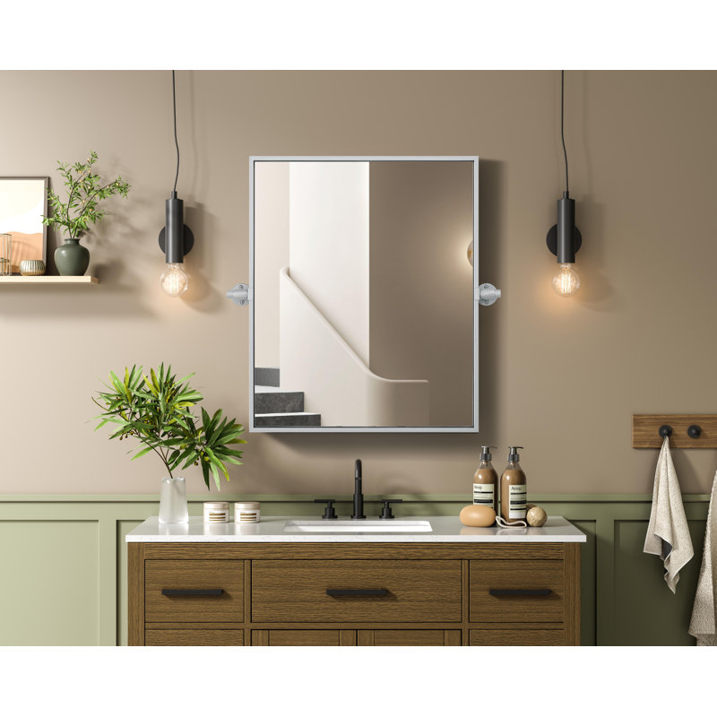 Amoura Pivot Mirror, 24" x 20", Brass