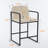 Modern Upholstered Counter Height Bar Stools with Armrests, Metal Frame, and Padded Seat,-1977707740