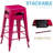 Almodovar 24" 24 Inch Metal Bar Stools, Backless Counter Height Barstools, Stackable Stools with Square-18608719