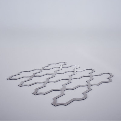 Casablanca Decorative Fretwork Acrylic Wall Panels, Large, 23 3/8"W x 23 3/8"H x 1/8"T, Grey