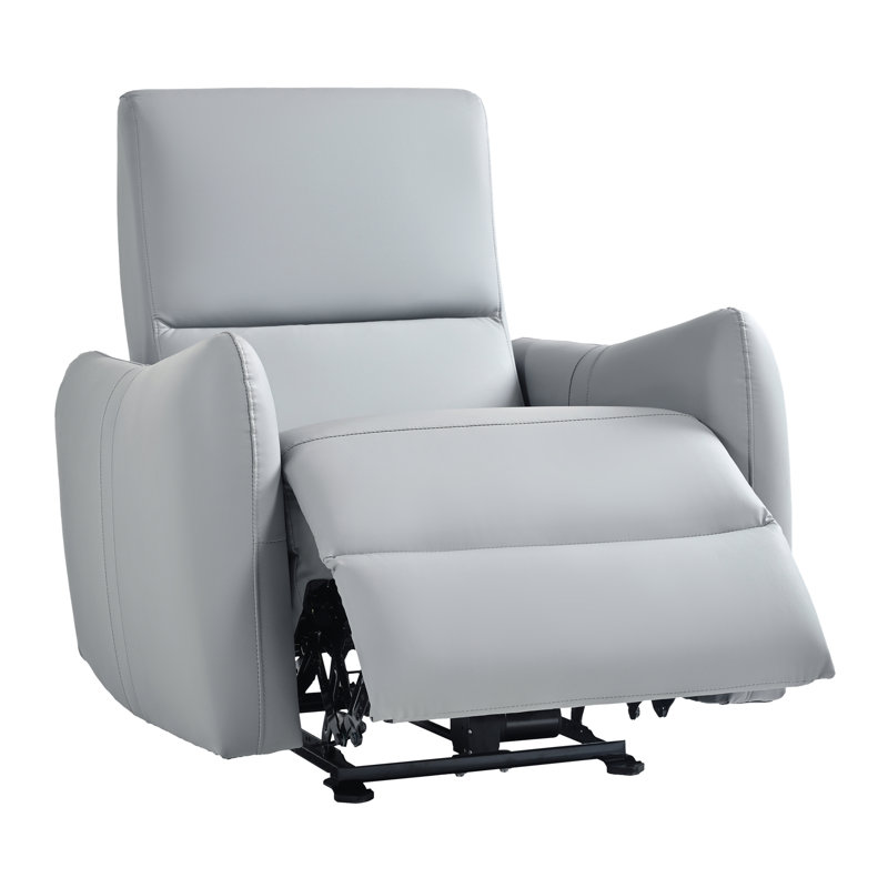 zero clearance recliner  Recliner,Power Recliner Chair,Electric Recliner For Living Room,PU Leather Reclining Armchair For Small Space,Reclining Sofa For Bedroom/Apartment/RV,With USB Port(Type-C) (Blue-Gray)