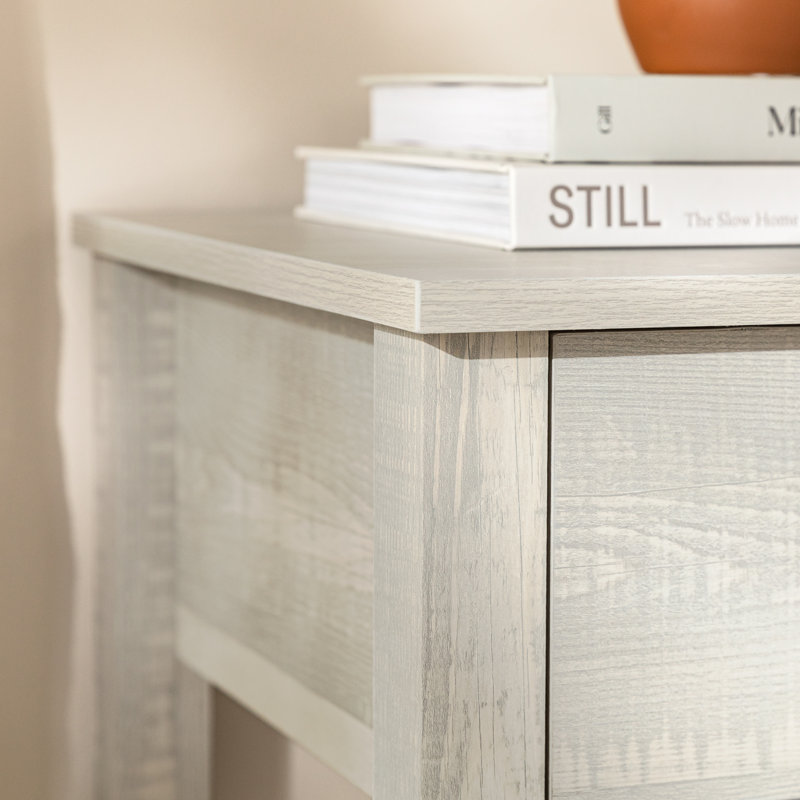 Cadhla 1-Drawer Nightstand with Open Shelf, Stone Gray