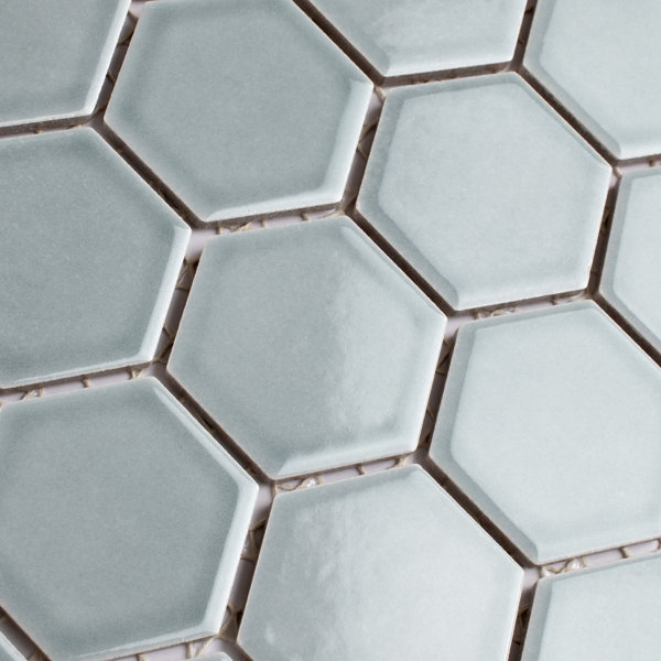 Tribeca 2" Hex Glossy 11-1/8 " x 12-5/8 " Porcelain Mosaic Floor & Wall Tile