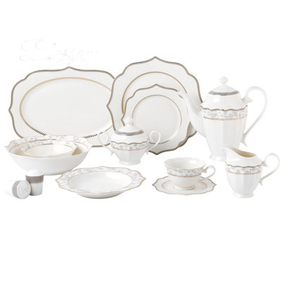 Bone China Dinnerware Set 57 Piece - Service for 8