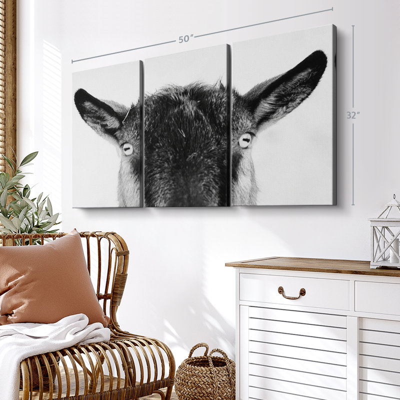 " Peeking Black Goat ", 50" H x 32" W