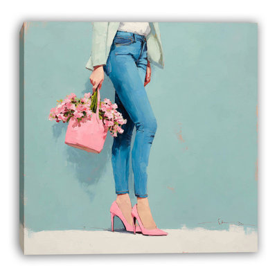 Pastel Stroll Wrapped Canvas Wall Art