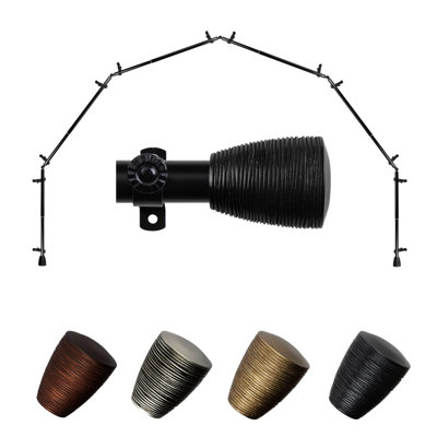 Steel Adjustable Bay Window Single Curtain Rod