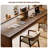 Modern Solid Wood Rectangular Desk with Shelf-403766732