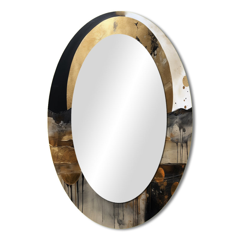 Miroir mural moderne Exploration de la lune dorée III, 36 po x 24 po