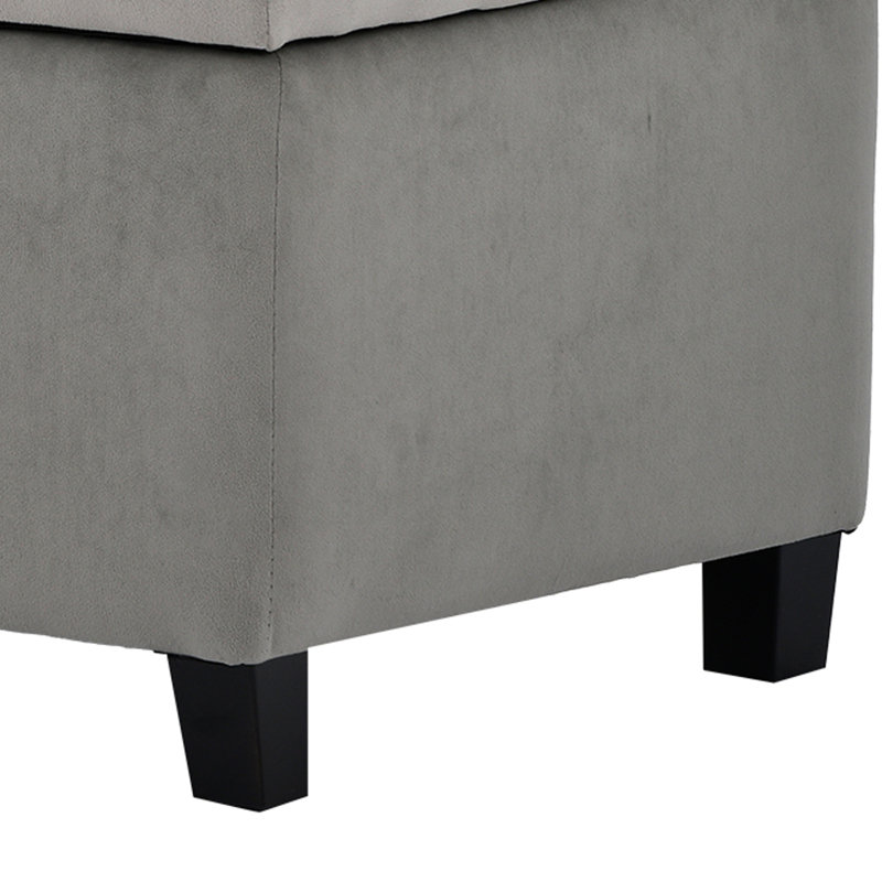Banc de rangement à couvercle rabattable Droitwich, Gris