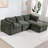 Compression Sectionals Chenille 111.8 Inch Modern L Shape For Home