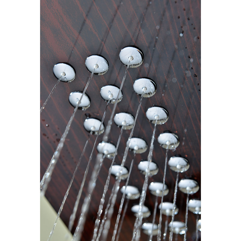 Mahogany and Chrome 61'' Adjustable Shower Panel with Body Jets