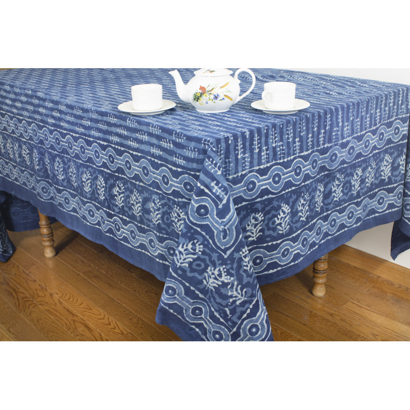 Morwen Rectangle Floral Cotton Tablecloth, 108" x 90"