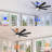 Brixham 72" 8 - Blade Classic Matte Black LED Ceiling Fan Light With Remote Control