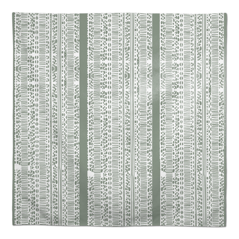 Dufault Striped Square Tablecloth, Green