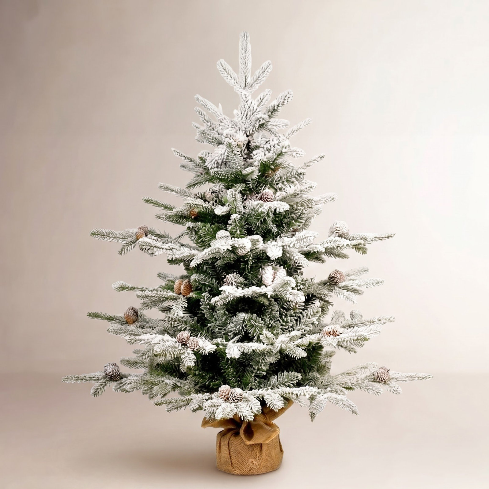 Cashmere Flocked Pre-Lit Fir Christmas Tree, 3' H