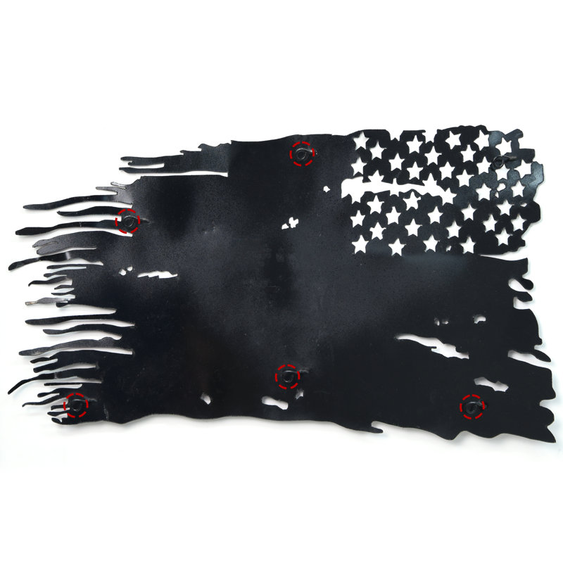Flag Hand Painted Etched Metal Wall Art